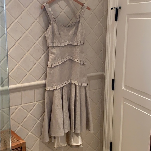 Gold Formal long Dress 4 ROSS MAYER prom wedding - Picture 3 of 9